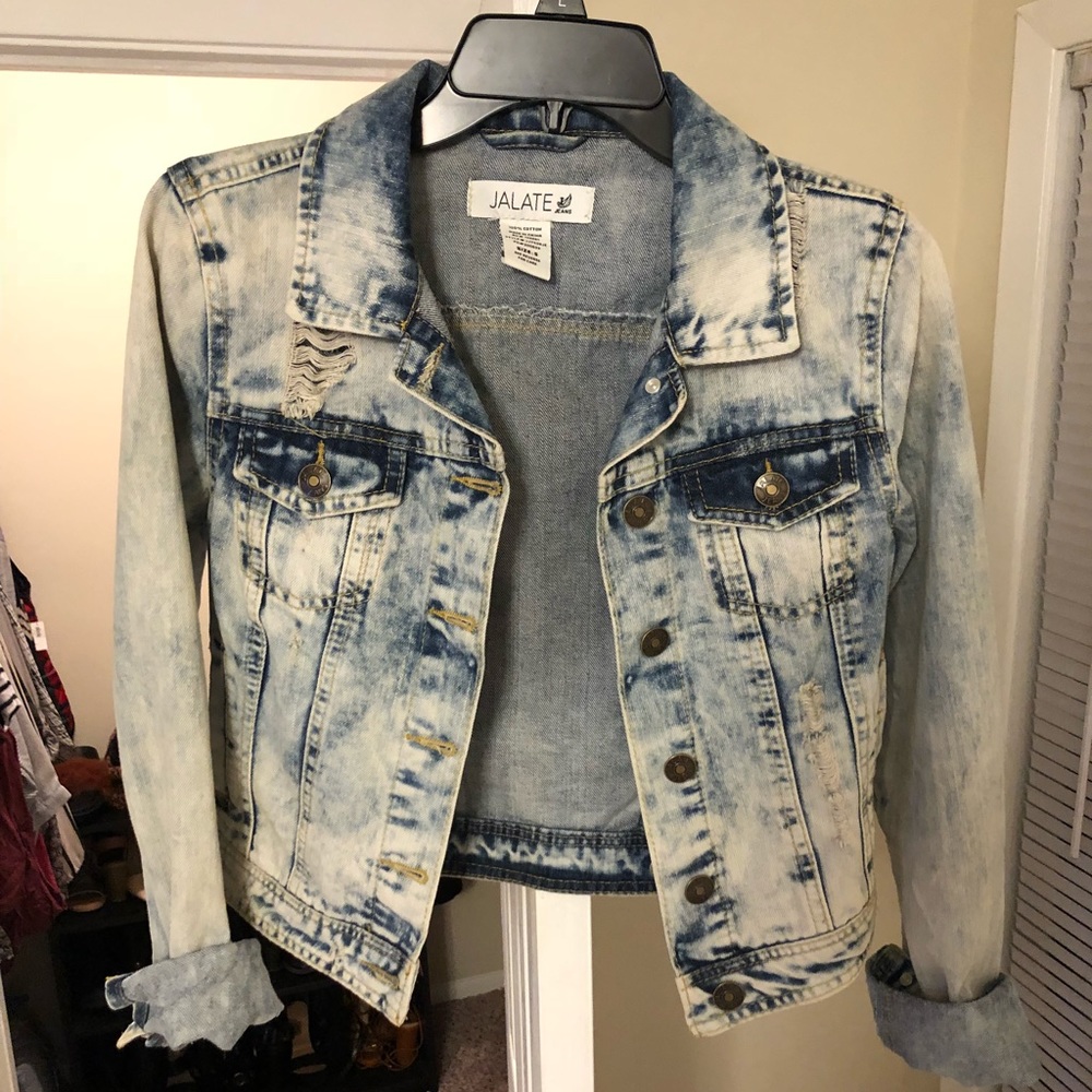 Distressed denim jacket